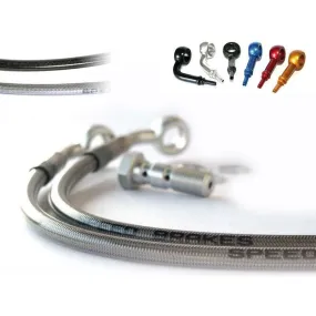 Durite de frein avant d'aviation SPEEDBRAKES carbone/raccord argent Honda CBR 600 RR